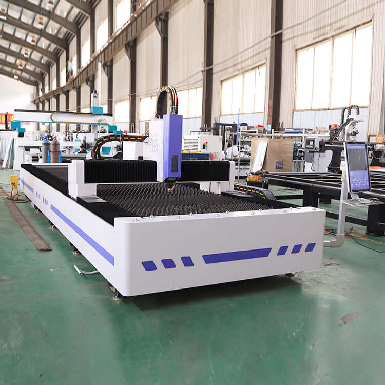 High-Precision Fiber Laser Cutting Machine F3015 for metal processing in industrial setting.