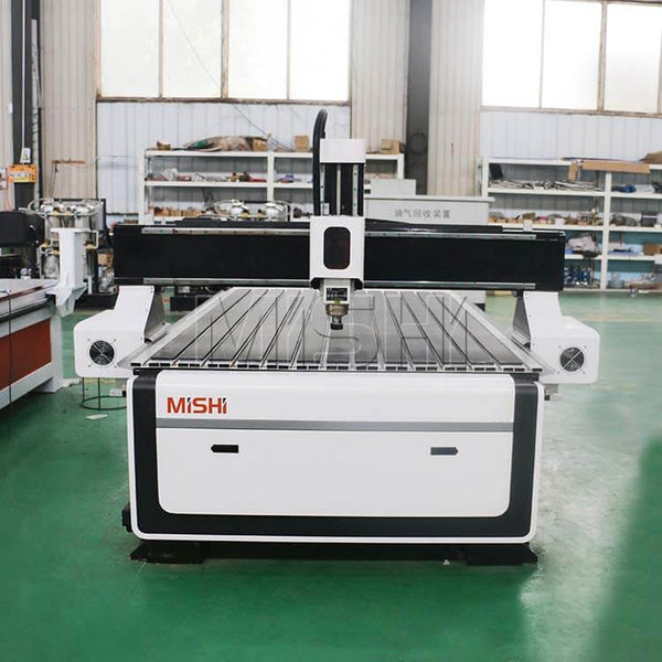 High-speed single head CNC router for wood, acrylic, and aluminum engraving and cutting in advertising industry workshop