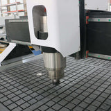 High-speed single head CNC router for 2D 3D engraving and cutting in wood, acrylic, aluminum for advertising industry use.