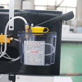 Lubrication system of a high-speed single head CNC router for engraving and cutting in the advertising industry.