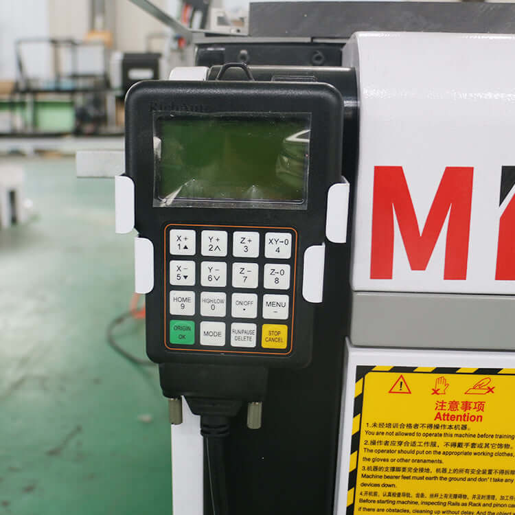 Control panel of high-speed single head CNC router for precise 2D/3D engraving and cutting in advertising industry.