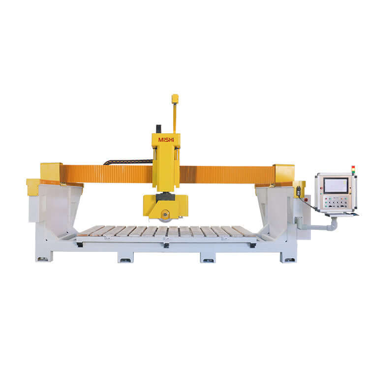 Industrial stone cutting machine for precision metal work in factories.