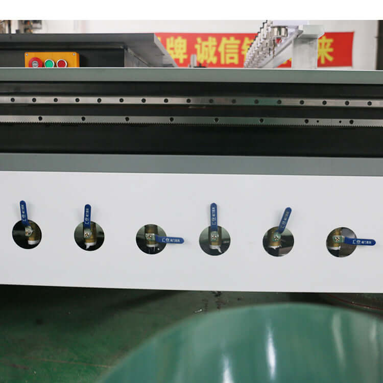 Close-up of controls on 4 Axis ATC CNC Router with 180° swing head for versatile woodworking, cutting, engraving, drilling.