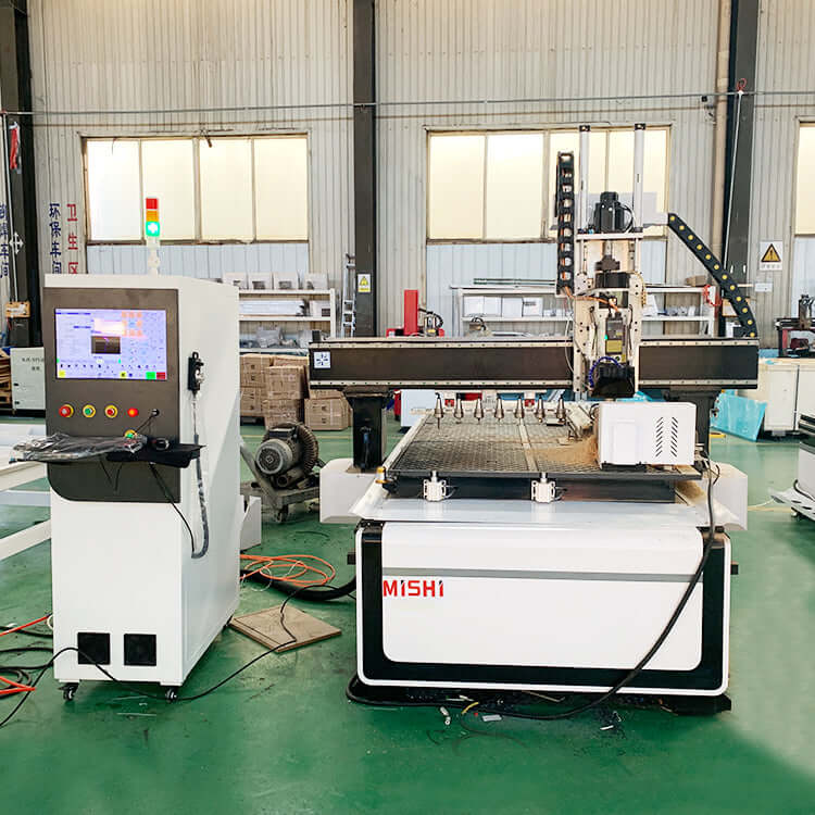 4 Axis ATC CNC Router for woodworking, featuring cutting, engraving, drilling functions, ideal for materials like wood, MDF, and more.