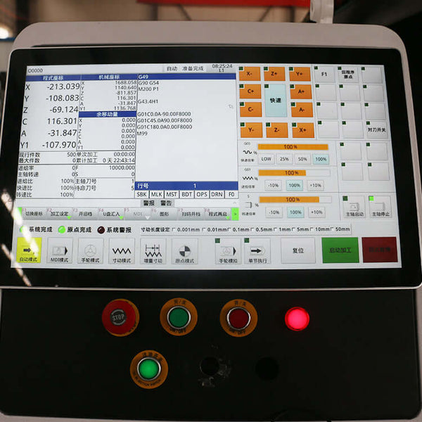 Close-up view of a CNC router control panel for precision mould and wood processing.