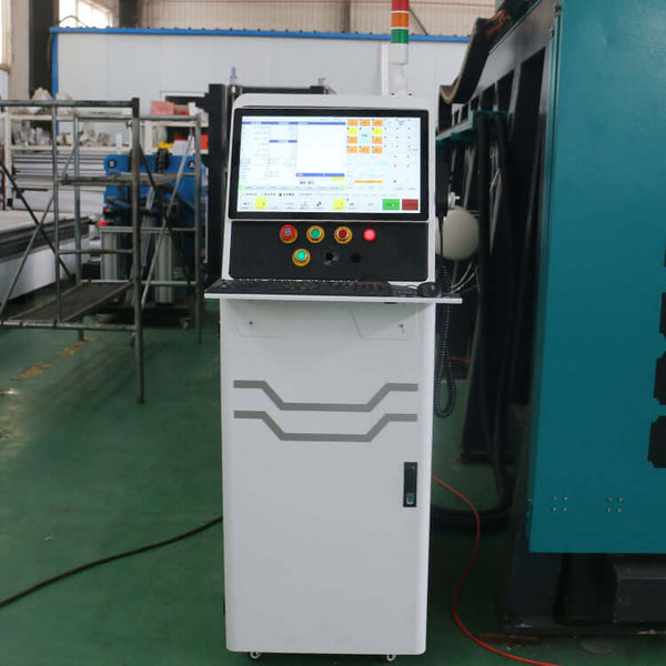 Control panel of high-precision 5-axis ATC CNC router for mould and wood, featuring advanced technology for efficient processing.