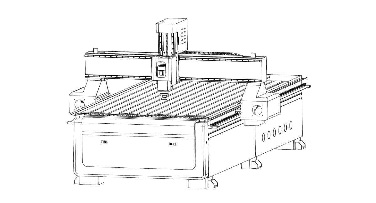 1325 CNC router machine illustration for precision cutting and engraving applications in woodworking and acrylic projects.
