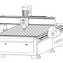 1325 CNC router machine illustration for precision cutting and engraving applications in woodworking and acrylic projects.