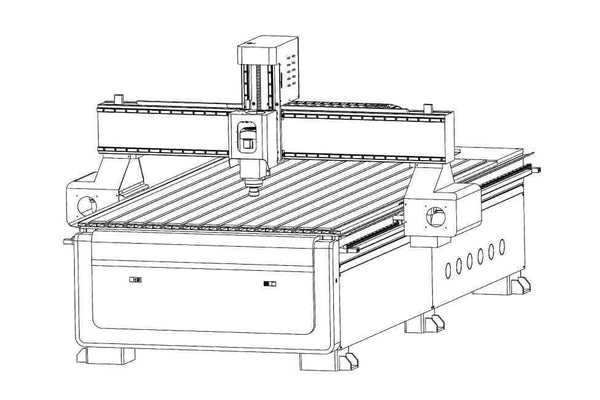 1325 CNC router machine illustration for precision cutting and engraving applications in woodworking and acrylic projects.