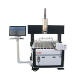 Customized small size 4-axis ATC CNC router with rotary axis and swing arm, ideal for precision machining and manufacturing.