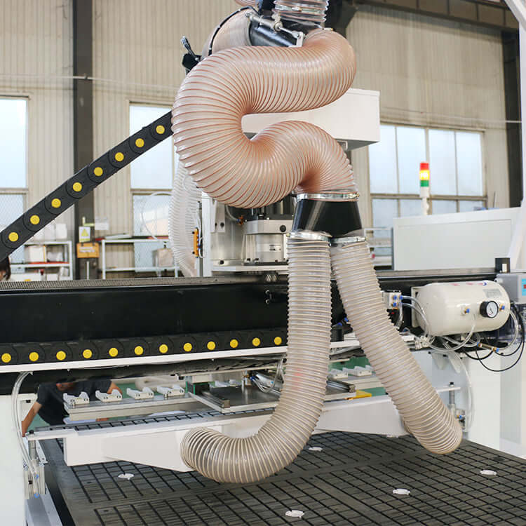 High-performance ATC CNC router for furniture and cabinet making, featuring cutting, engraving, drilling, and grooving functions.