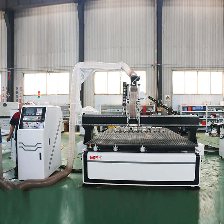 High-performance ATC CNC router for furniture and cabinet making, featuring cutting, engraving, and drilling capabilities.