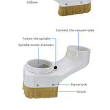 CNC dust hood with dimensions and instructions for installation, featuring a brush for dust collection in woodworking and milling machines.