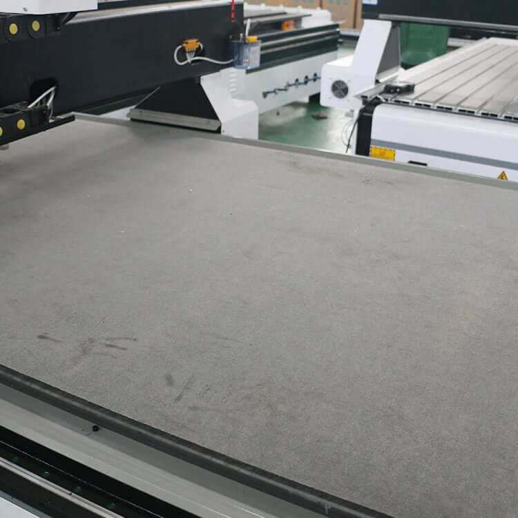 CNC router with oscillating knife for efficient wood, fabric, and rubber cutting, showcasing stable processing and high efficiency.