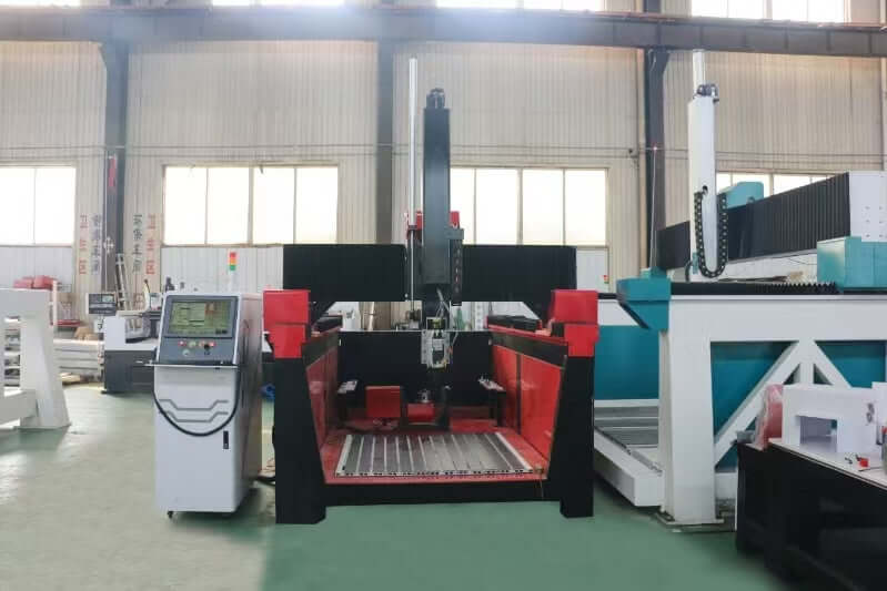 Alt Tag: Industrial customized 5 axis CNC router in workshop, showcasing advanced machining technology for precision crafting.
