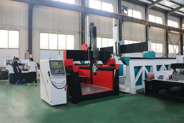 Customized 5 Axis CNC Router in an industrial workshop setting for advanced precision cutting operations.