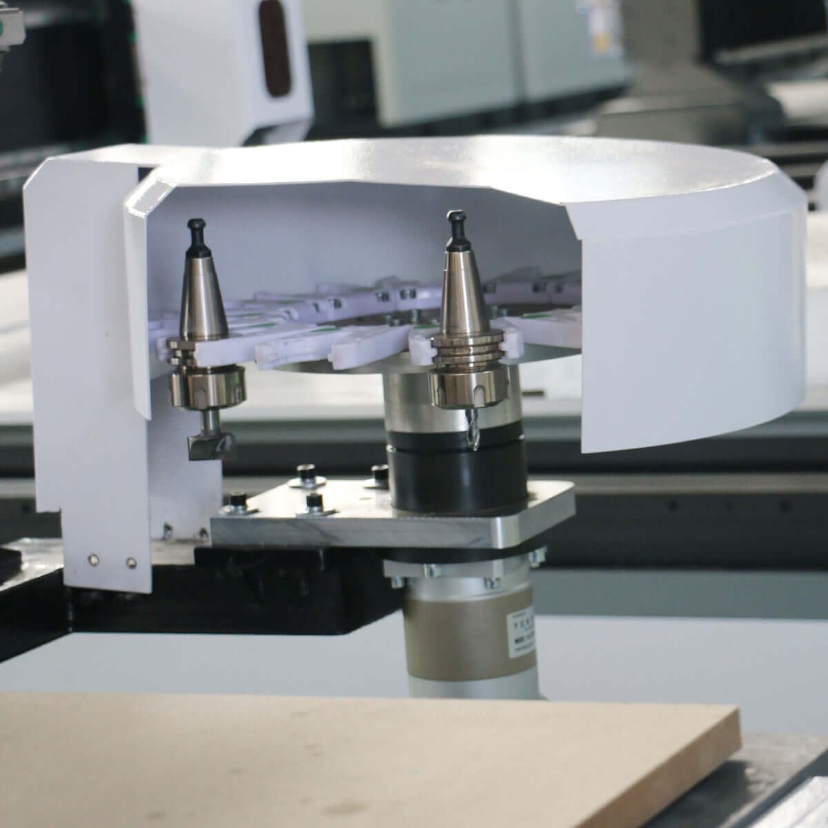 Close-up of Auto-Loading ATC CNC Router for efficient furniture production with auto-feeding system.