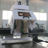 Efficient auto-loading ATC CNC router for high-production furniture manufacturing with automatic feeding system.