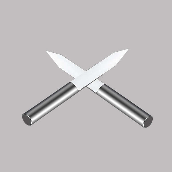 High-precision flat bottom end mill for cutting with stainless steel body on a gray background.