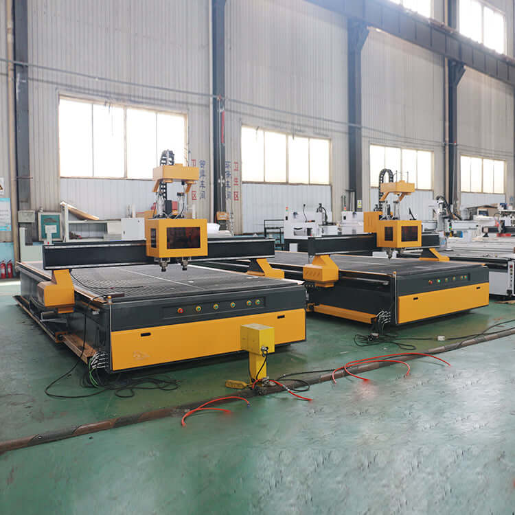 High-efficiency double-process ATC CNC router for wood furniture in an industrial setting, ideal for multi-head operations.