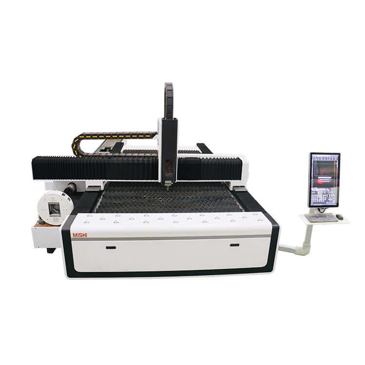2 in 1 high-precision fiber laser cutting machine for metal sheets and pipes with advanced programming system.