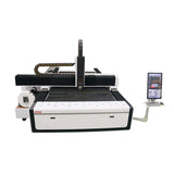 2 in 1 high-precision fiber laser cutting machine for metal sheets and pipes with advanced programming system.