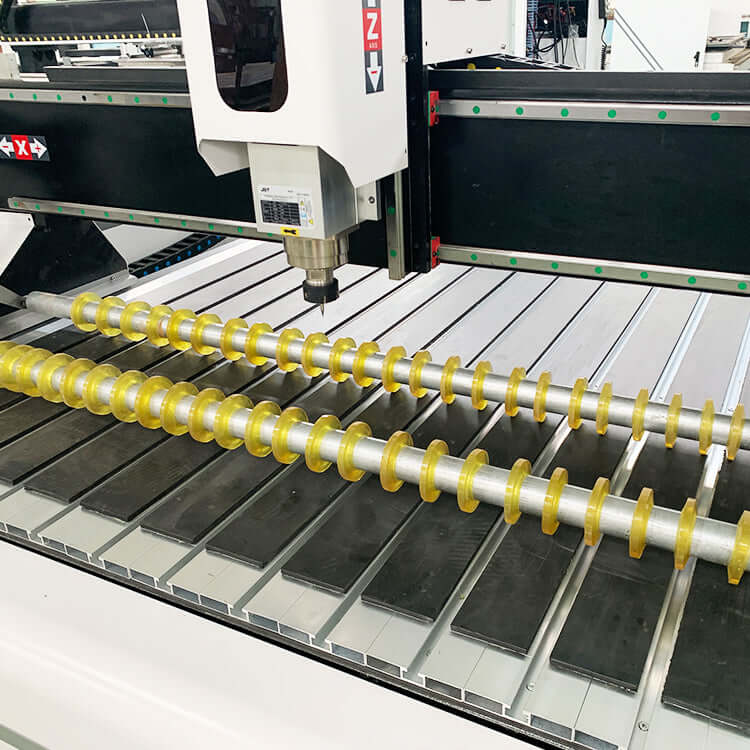 Metal pressure roller system on an industrial machine for efficient material feeding and processing in manufacturing settings.