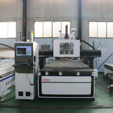 Multifunction ATC CNC Router with Oscillating Knife and CCD Camera for diverse material cutting in the furniture industry.