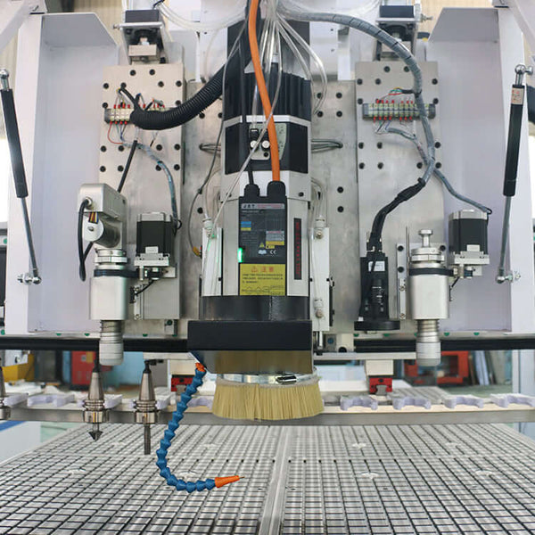 Multifunction ATC CNC Router with oscillating knife and CCD camera for woodworking and engraving.