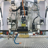 Multifunction ATC CNC Router with oscillating knife and CCD camera for woodworking and engraving.