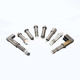 Oscillating knife tools with various attachments arranged on a light background