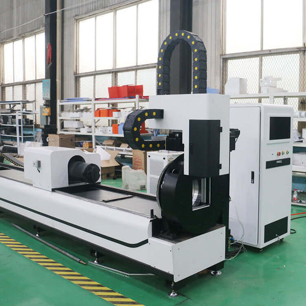High-Precision Fiber Laser Cutting Machine for Sheet and Pipe in industrial setting, showcasing advanced technology and efficient design.