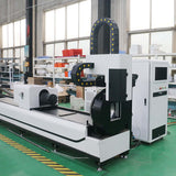 High-Precision Fiber Laser Cutting Machine for Sheet and Pipe in industrial setting, showcasing advanced technology and efficient design.