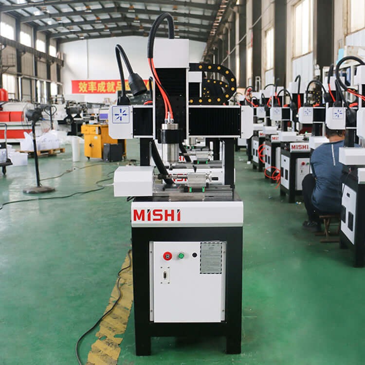 Precision 4 Axis Mini CNC Router for 2D and 3D carving in industrial setting