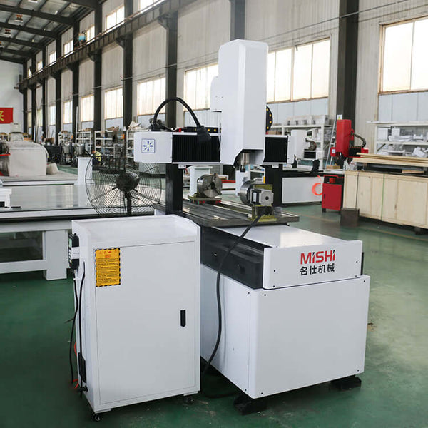 4 Axis Mini CNC Router with Rotary Axis for precision 2D & 3D carving, ideal for stainless steel and aluminum engraving and milling.