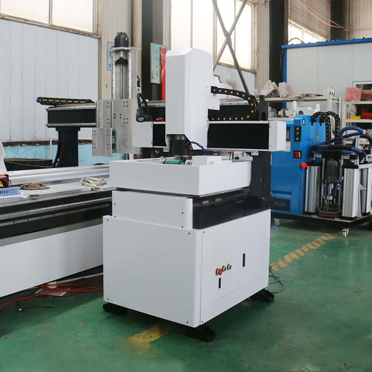 4 Axis Mini CNC Router for 2D and 3D carving, suitable for engraving and milling materials like steel, copper, aluminum, and brass.