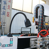 Precision 4-axis mini CNC router with rotary head for 3D wood engraving and cutting, ideal for mold processing and metal materials.