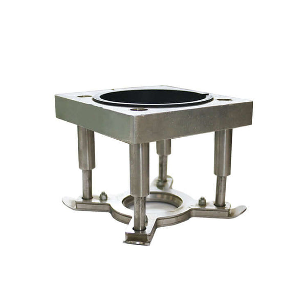 Heavy-duty platen press with a durable metallic frame, designed for precision and efficiency in industrial applications.