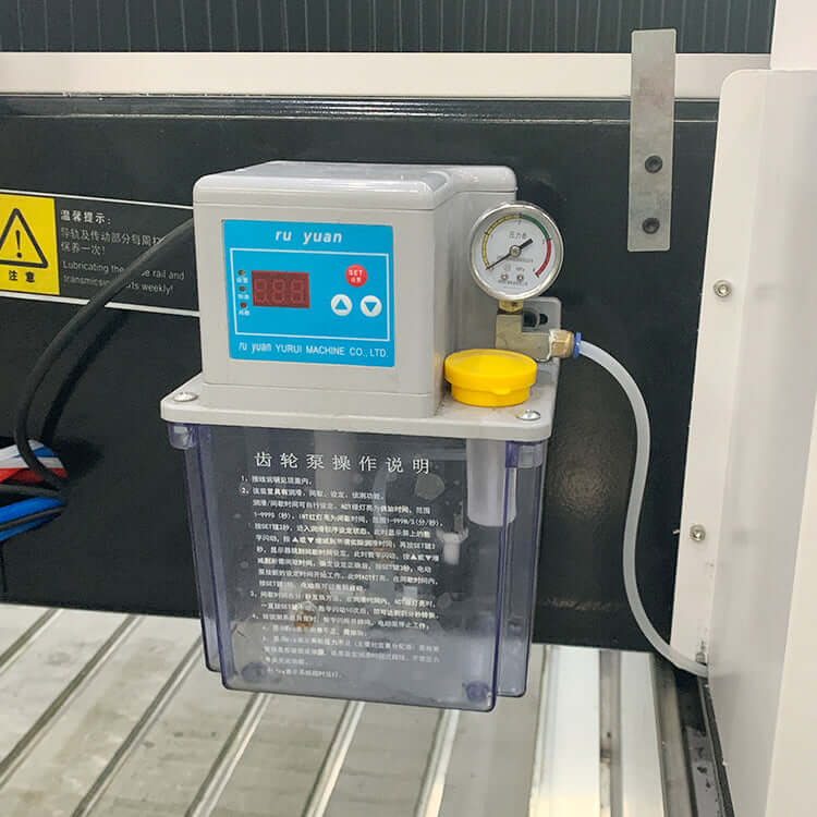 Oil lubrication system on High-Precision Heavy Duty Stone CNC Router for efficient stone and material processing.