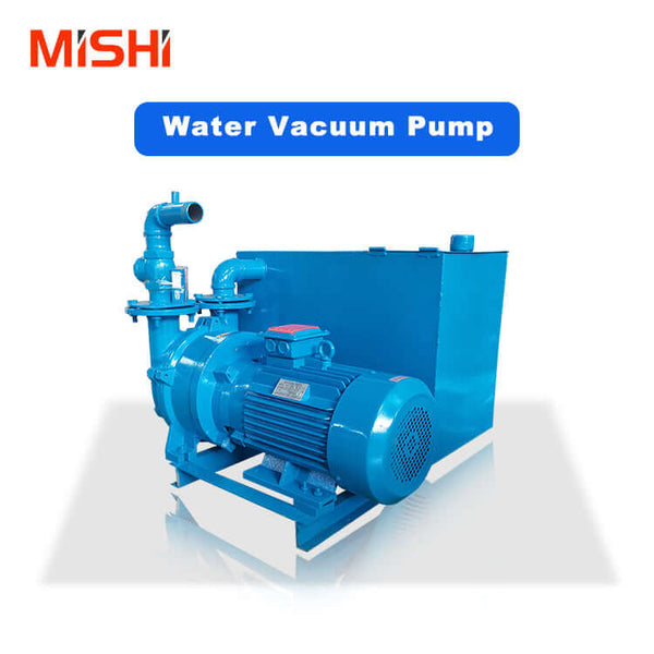 Blue water vacuum pump with coaxial design, mechanical seal, low noise, and corrosion-resistant bronze impeller on white background.