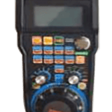 CNC machine control panel with various buttons and screen, suitable for precise machining operations.