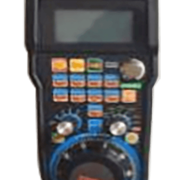 CNC machine control panel with various buttons and screen, suitable for precise machining operations.