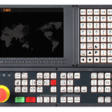 Taiwan LNC control panel with multiple buttons and display screen for machinery operations.