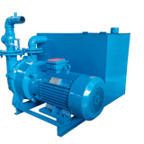 Blue vacuum pump with coaxial design and bronze impeller for improved corrosion resistance, noise level at 26 dB, ideal for demanding tasks.